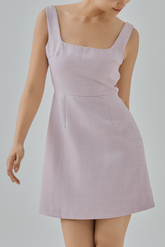 Amelie Tweed Square-Neck Mini Dress
